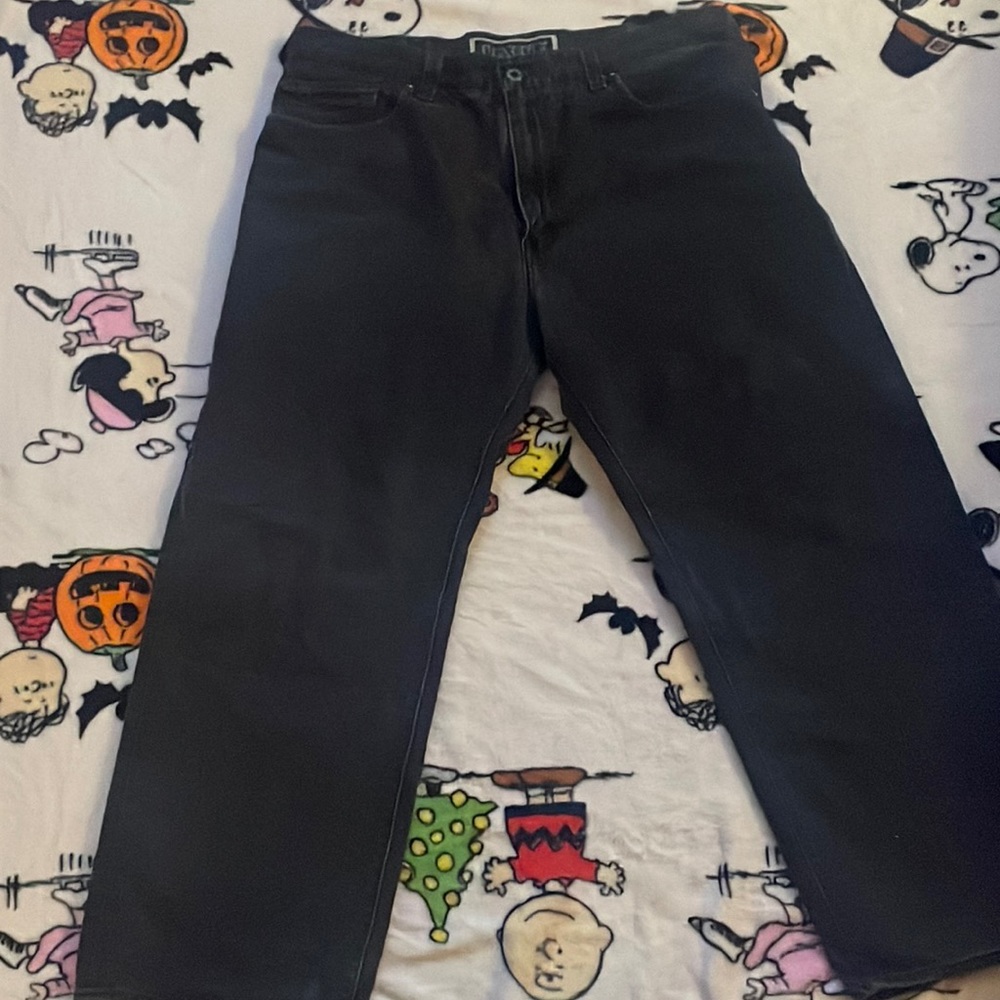 Black and purple loose straight 569 jeans